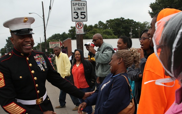 Marines march in SHC parade