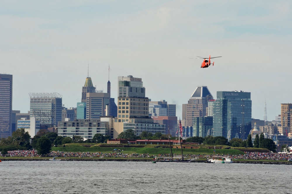 Coast Guard Air Station Atlantic City performs during Baltimore’s Star-Spangled Spectacular air show