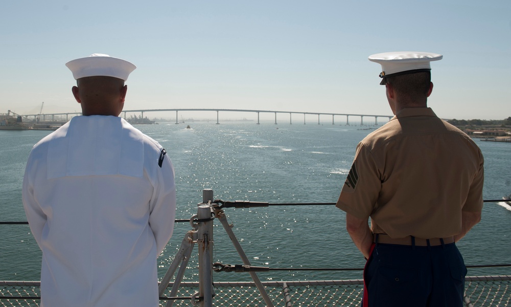 USS America arrives in its homeport of San Diego