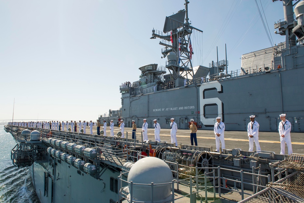 USS America arrives in its homeport of San Diego
