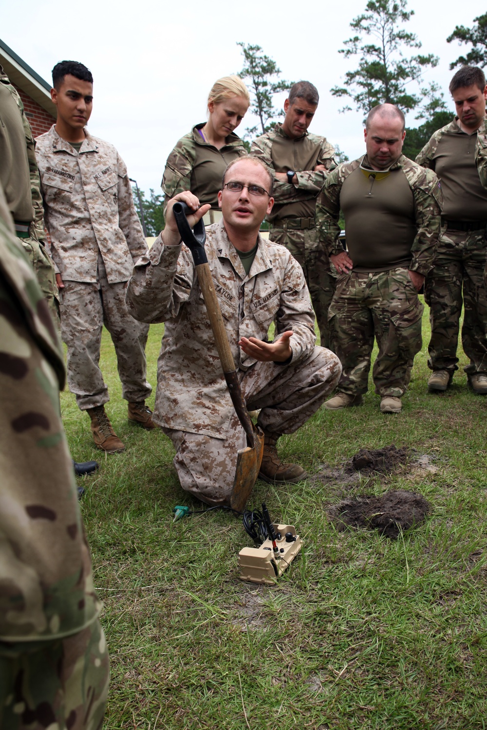 Marines, British soldiers install ground sensors during Phoenix Odyssey