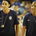 USA Women's Basketball Team receives dog tags from service members