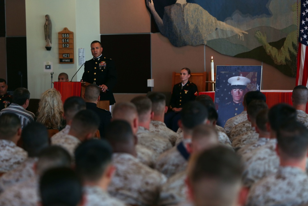 Marines and Family honor fallen comrade