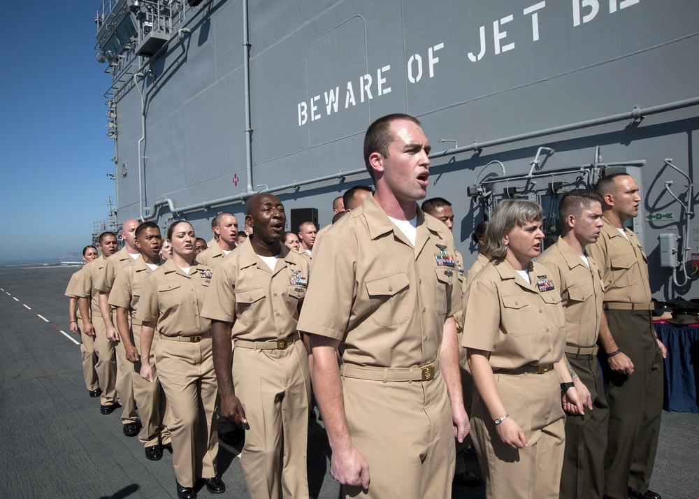 USS America pinning ceremony