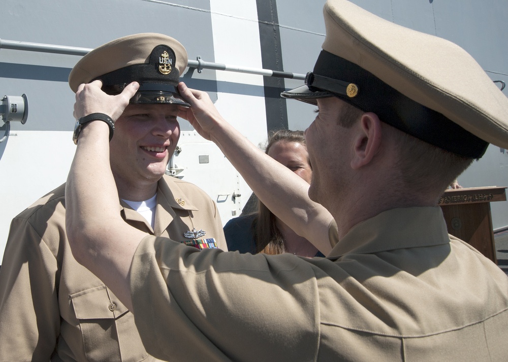 USS America pinning ceremony