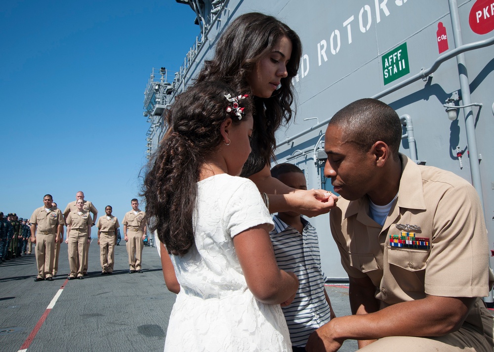 USS America pinning ceremony