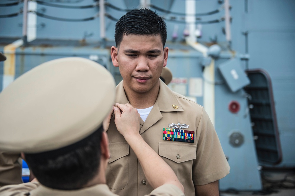 USS Halsey chief petty officer pinning ceremony