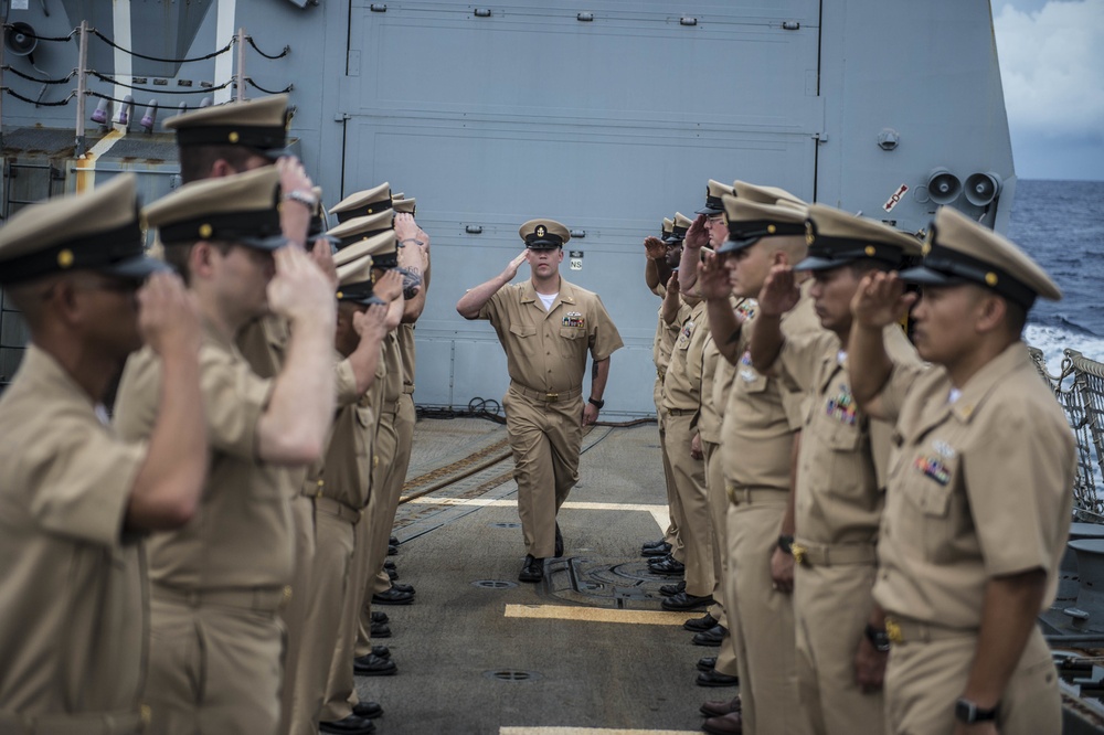USS Halsey chief petty officer pinning ceremony