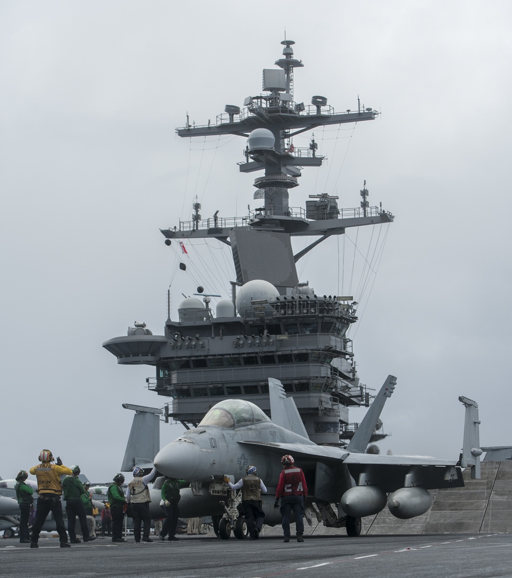 USS Carl Vinson flight deck operations