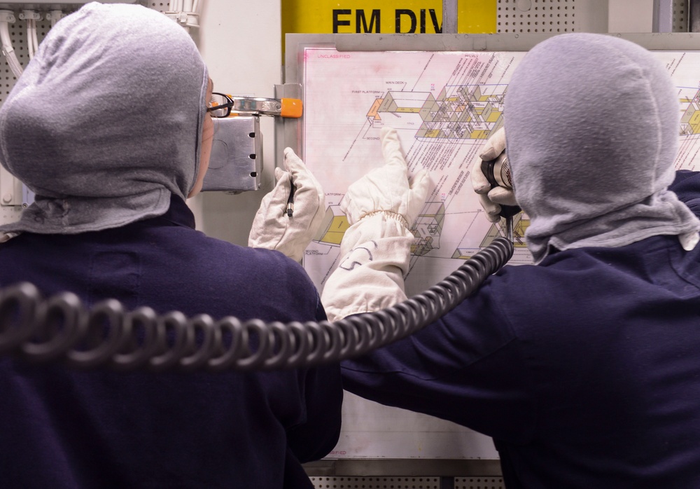 USS Sterett general quarters drill