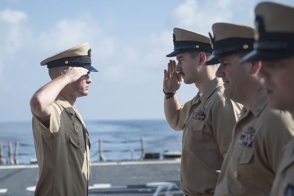 USS Rodney M. Davis chief petty officer pinning ceremony