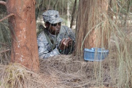 Sapper emplaces Claymore mine