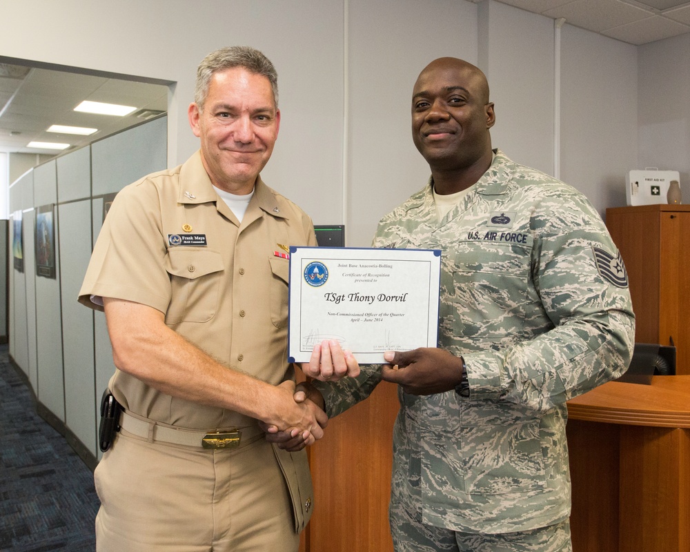 Commander of Joint Base Anacostia-Bolling recognizes quarterly award winners for April to June 2014 period