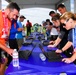 Runners check their times after Half-Marathon