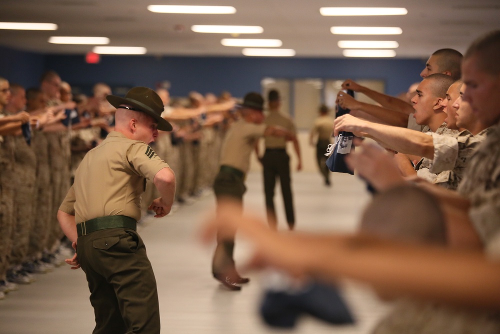 Photo Gallery: Marine recruits survive first encounter with Parris Island drill instructors