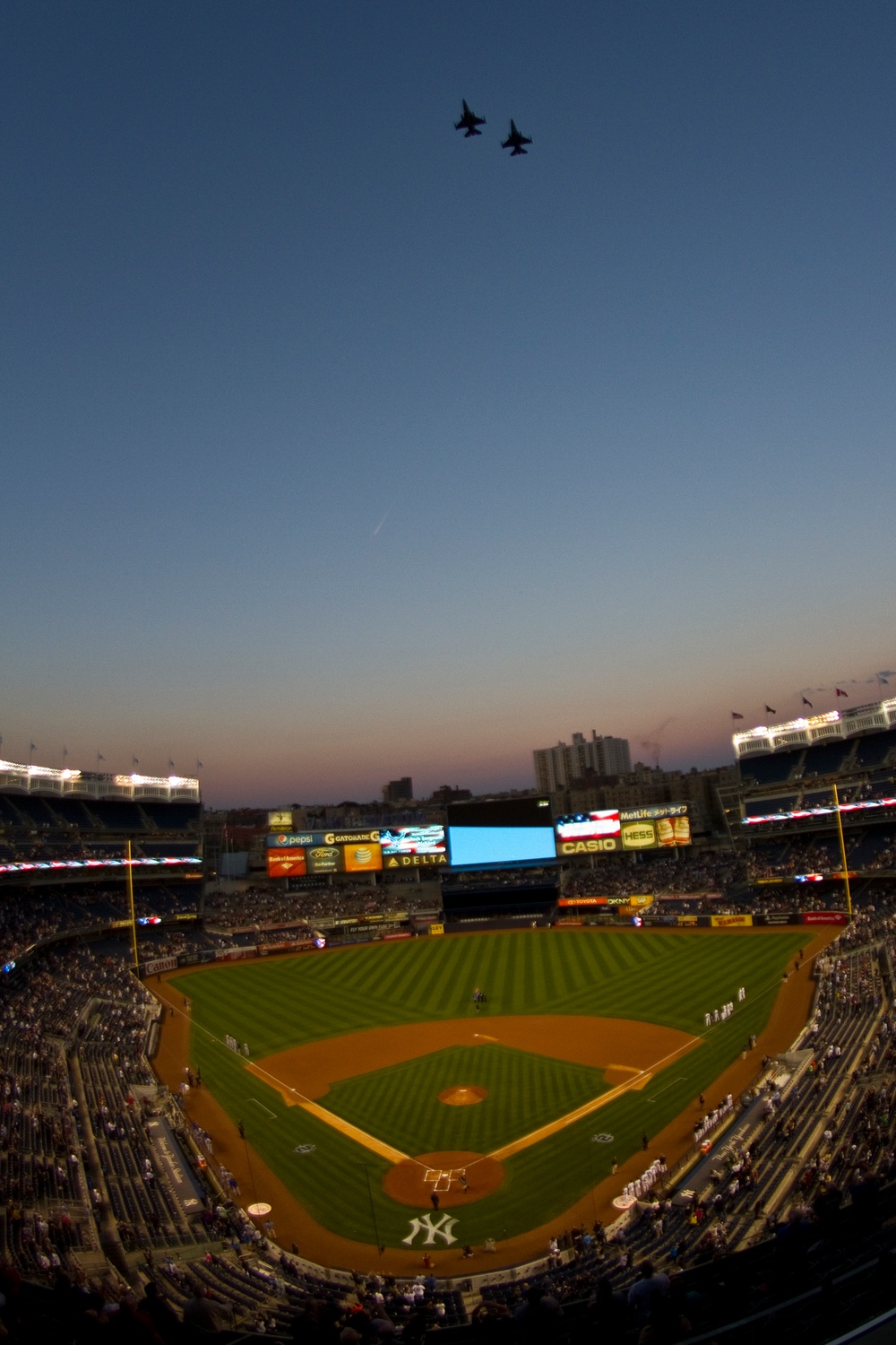 ANG F-16's fly over Yankee Stadium during Air Force birthday celebrations