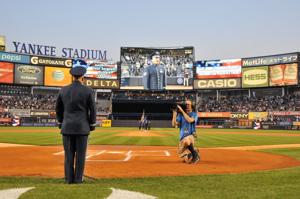 Celebrating the Air Force's 67th birthday at Yankee Stadium