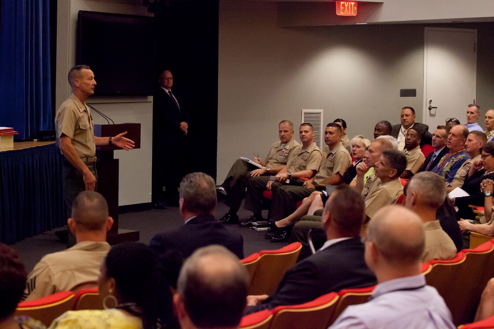 U.S. Marine Corps LtGen Faulkner Presents Civilian Service Awards