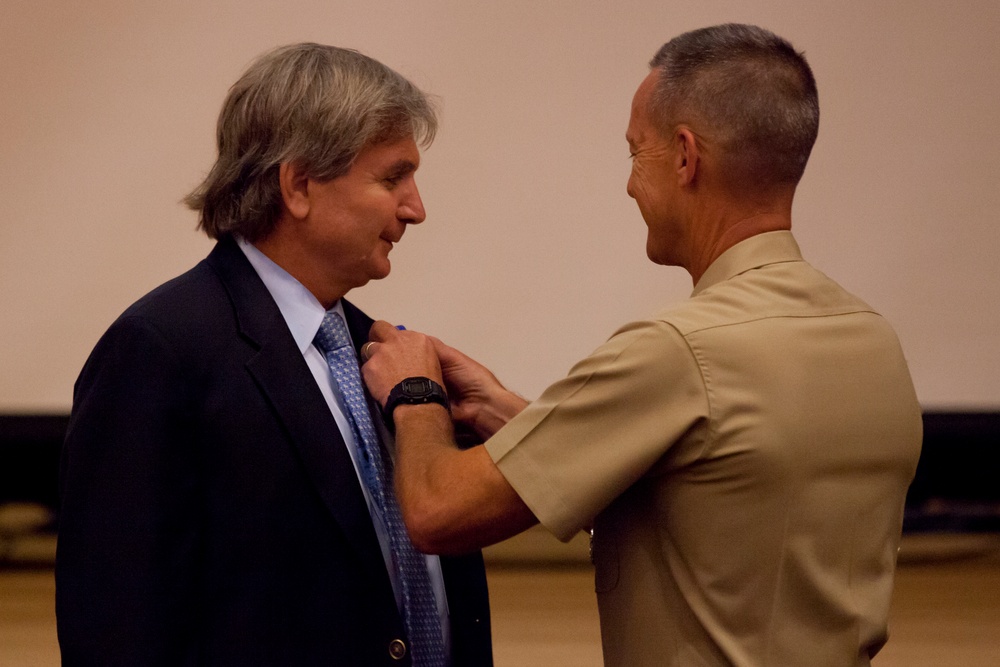 U.S. Marine Corps LtGen Faulkner Presents Civilian Service Awards