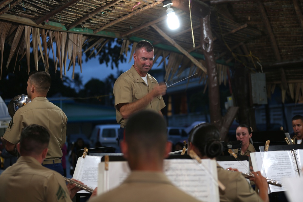 Marines perform for residents of Palau