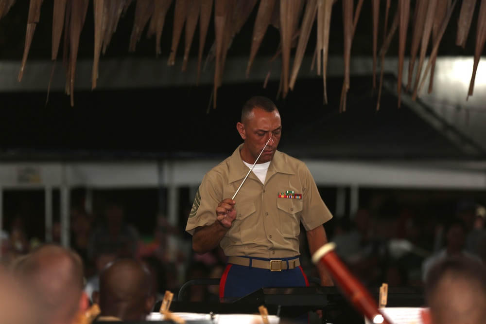Marines perform for residents of Palau