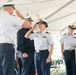 Exchange of salutes during the Decommissioning Ceremony for Coast Guard Cutter Jefferson Island