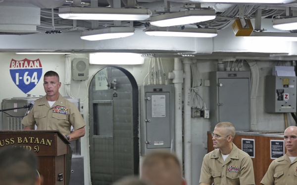 22 MEU Marines, Bataan Sailors graduate corporals course at sea