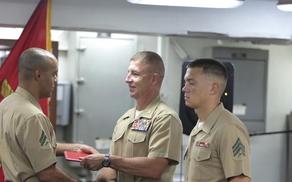 22 MEU Marines, Bataan Sailors graduate corporals course at sea