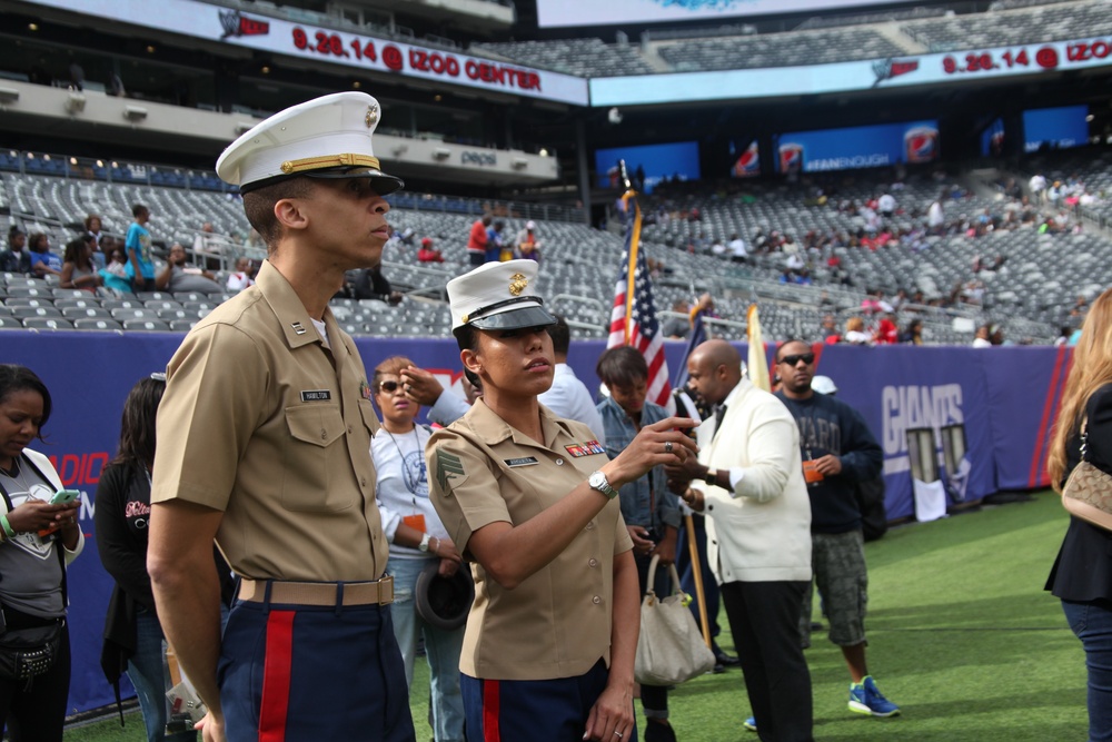 Marines make appearance at the 2014 New York Urban Football League Classic