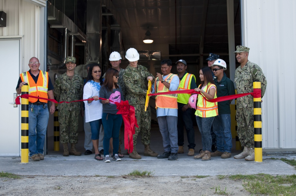 Diego Garcia Seabees cut ribbon on brand new warehouse