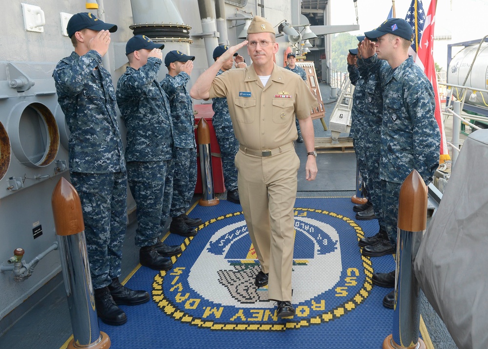 Task Force 73 commander aboard USS Rodney M. Davis