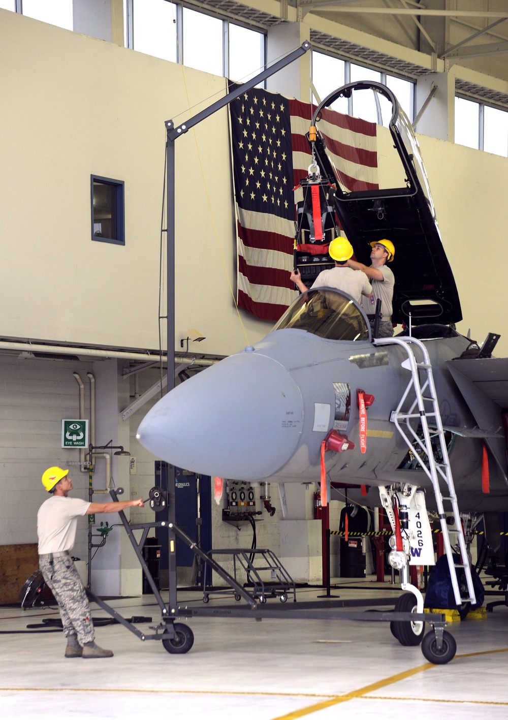 Egress install the Aces II Ejection Seat on an F-15 Eagle