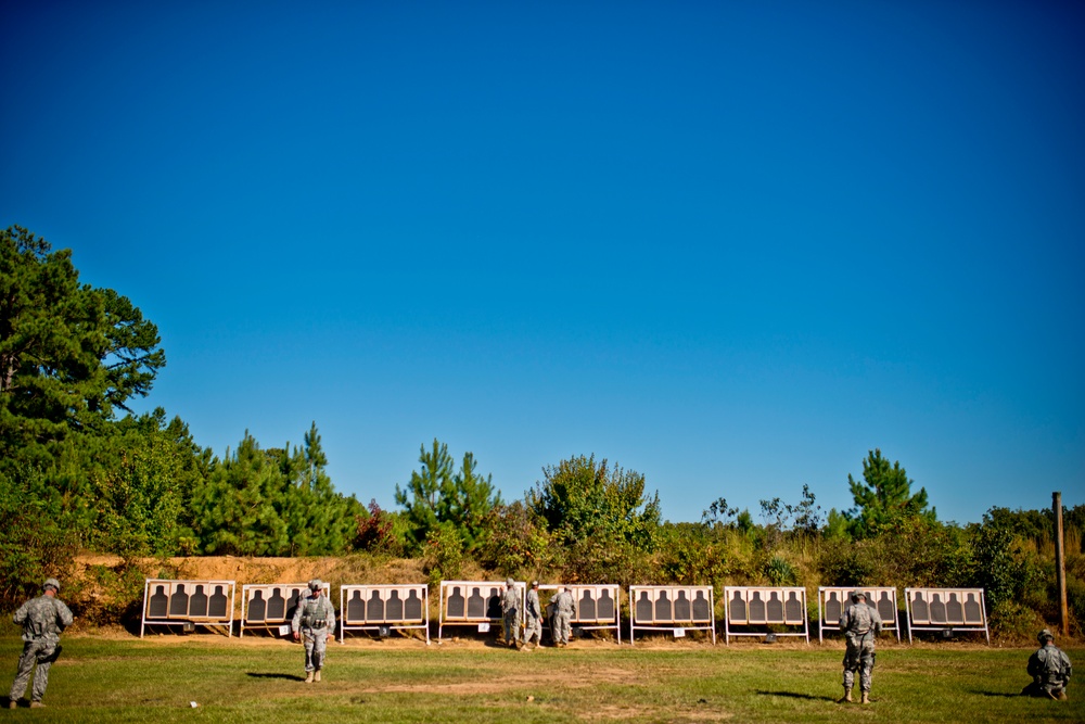 Soldiers shoot pistol match during Army Reserve Small Arms Championship