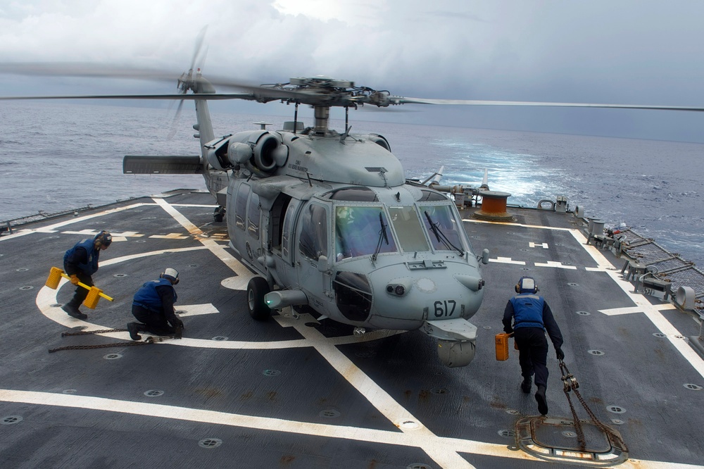 USS Stethem flight deck operations