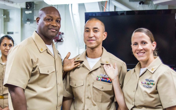 Stethem promotes four Sailors to chief petty officer