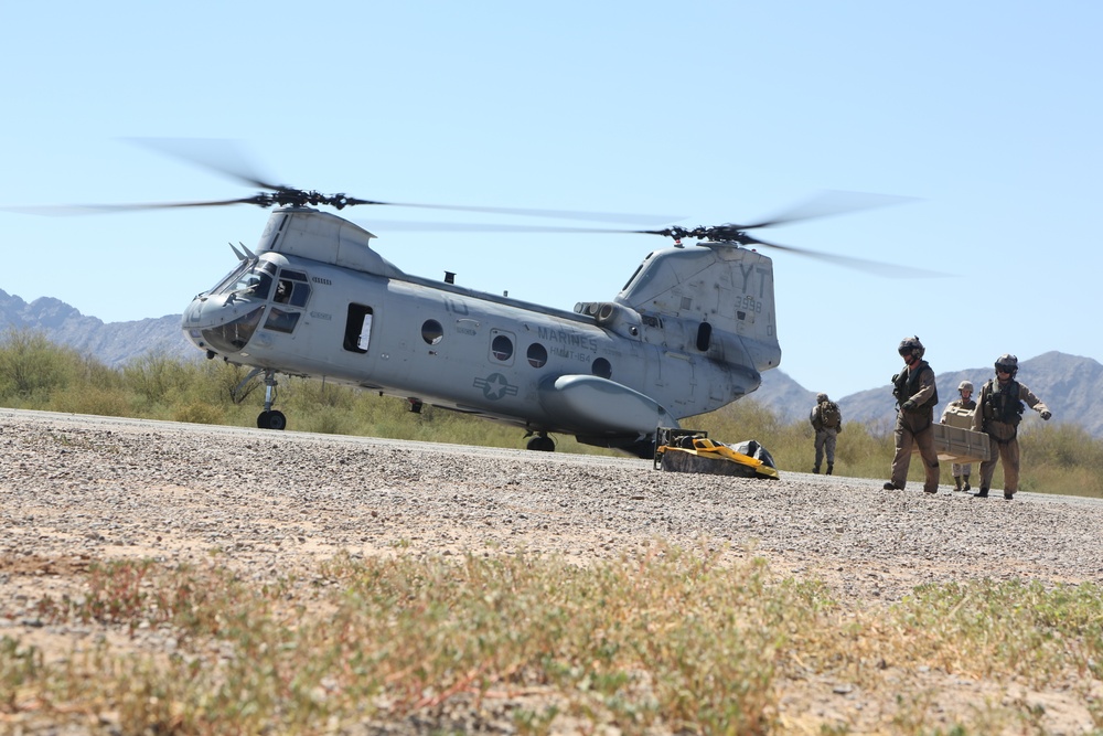 MMT Marines Prepare Runway for C-130 Touch and Take Off Exercise