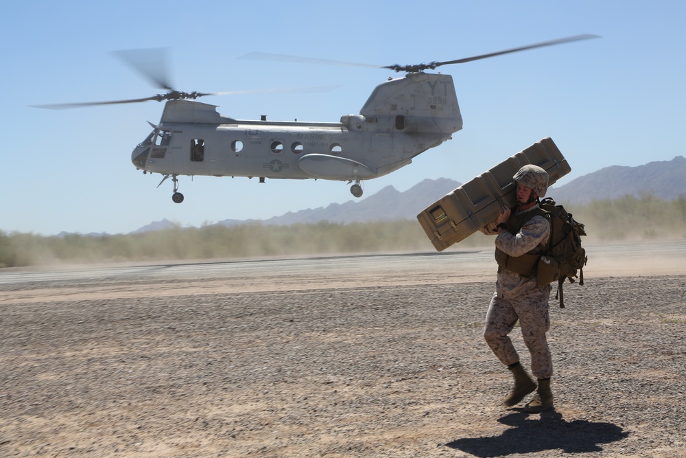 MMT Marines Prepare Runway for C-130 Touch and Take Off Exercise