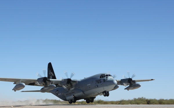 MMT Marines Prepare Runway for C-130 Touch and Take Off Exercise