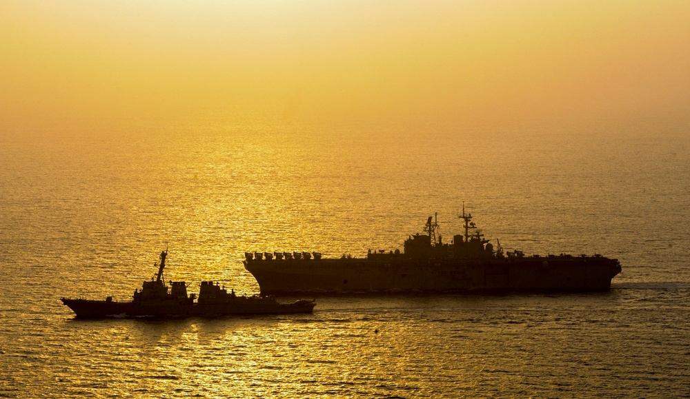 USS Bataan and USS Roosevelt photo exercise