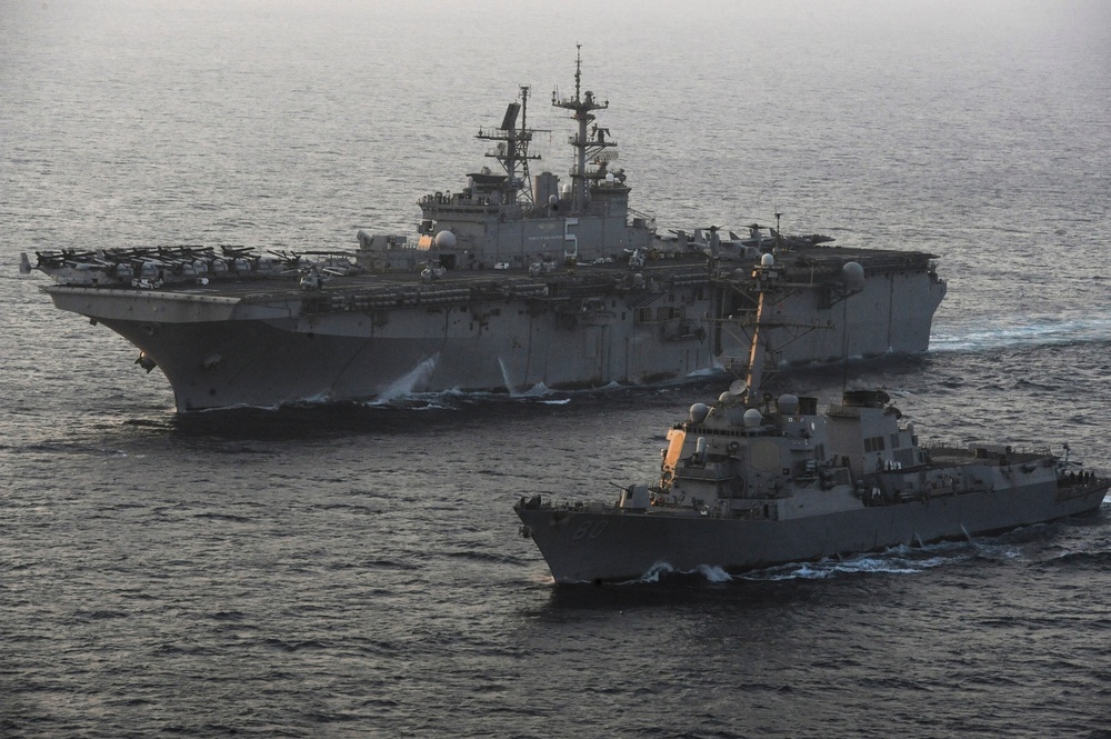 USS Bataan and USS Roosevelt photo exercise