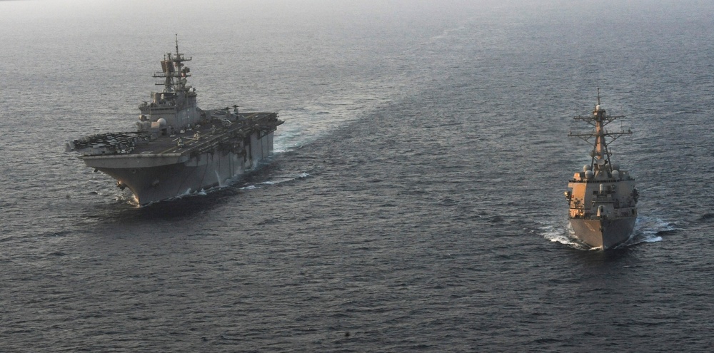 USS Bataan and USS Roosevelt photo exercise