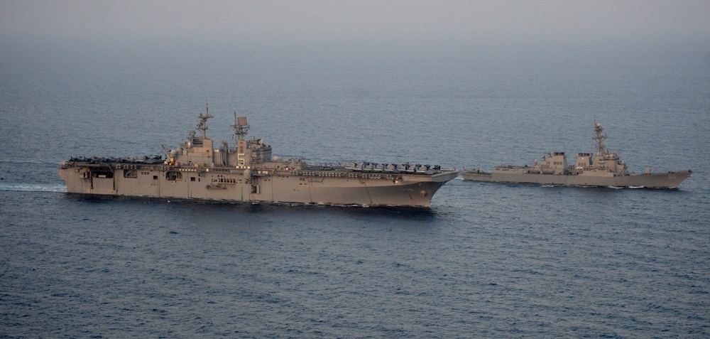 USS Bataan and USS Roosevelt photo exercise