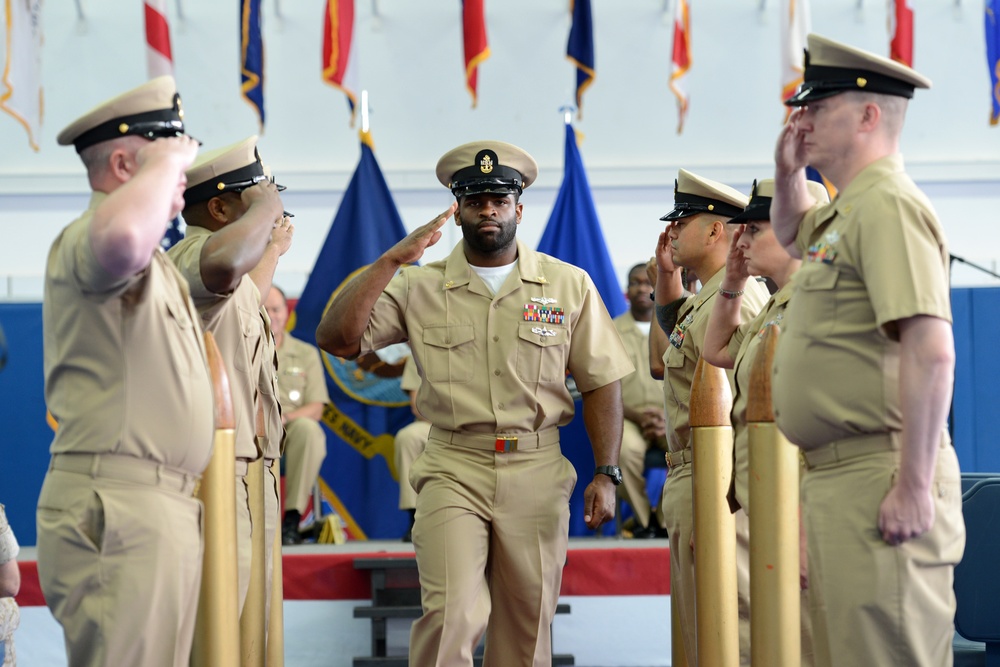 US Navy chief petty officer pinning ceremony