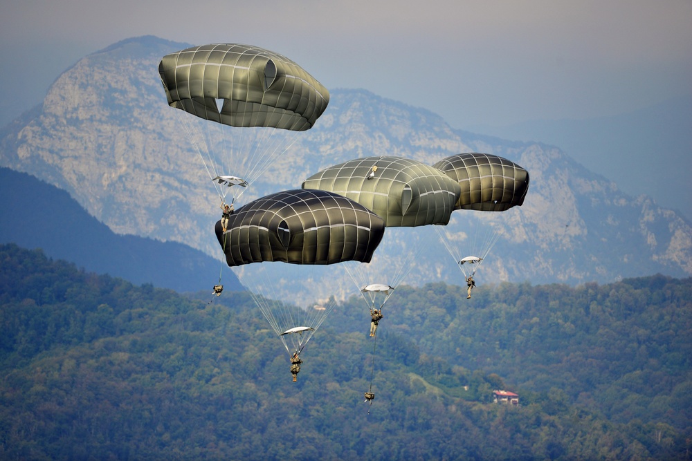 Airborne Operation, 173rd Airborne Brigade at Juliet Drop Zone in Pordenone, Italy