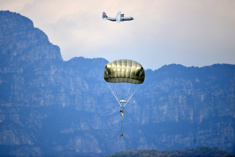 Airborne Operation, 173rd Airborne Brigade at Juliet Drop Zone in Pordenone, Italy