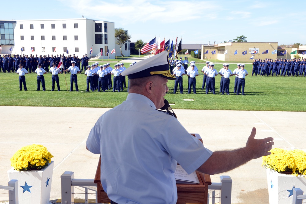 Coast Guard's 9th District commander speaks to graduating CG recruits in New Jersey