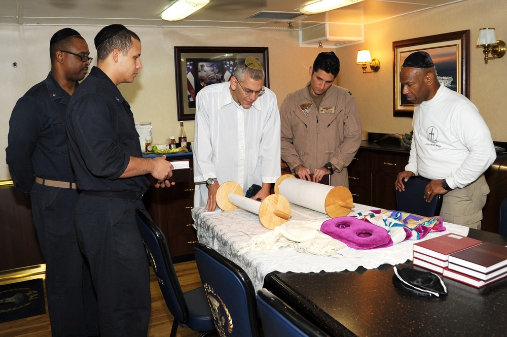 Aboard the aircraft carrier USS George H.W. Bush