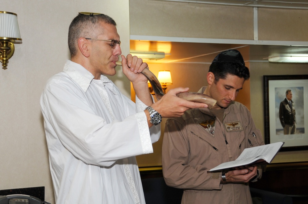 Aboard the aircraft carrier USS George H.W. Bush