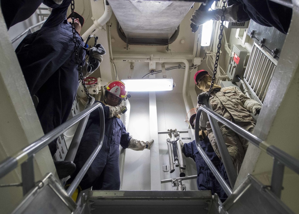 USS Forrest Sherman general quarters drill