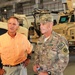 Tennessee Gov. Bill Haslam and Brig. Gen. Donnie Walker Jr., commanding general of the 3d Sustainment Command (Expeditionary), discuss retrograde operations